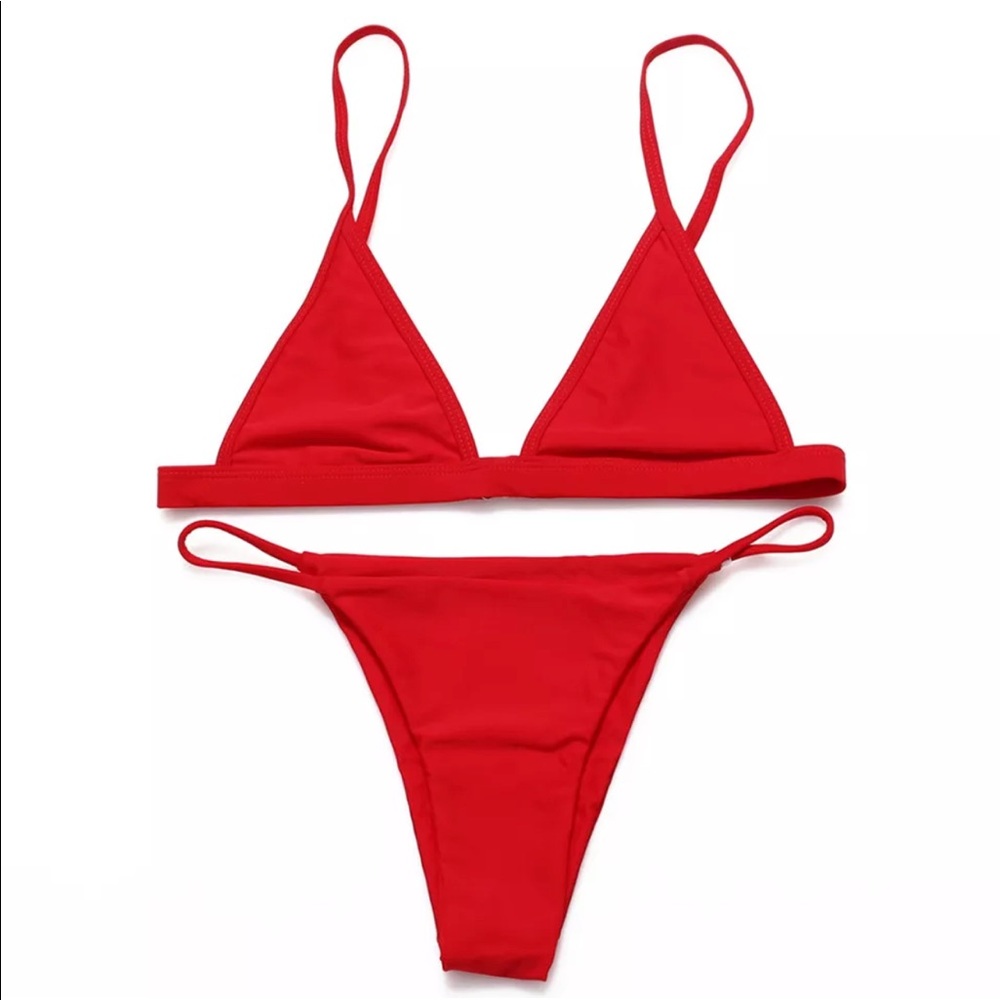 Red triangle bikini